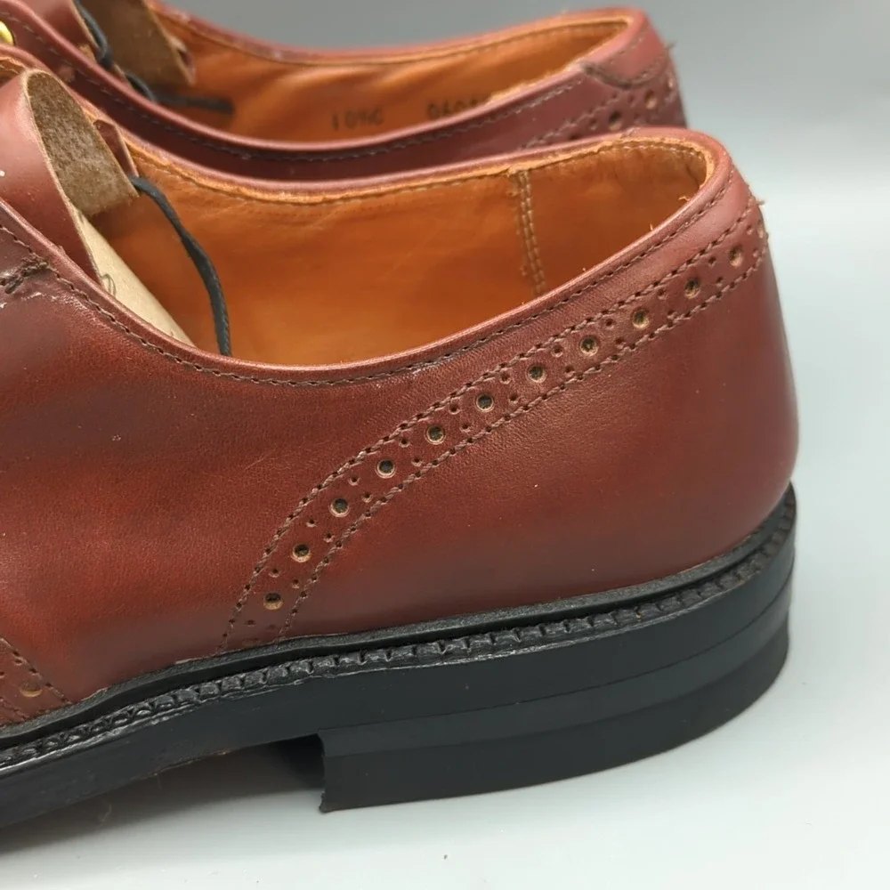 Vintage LL Bean Leather Plain Toe Derby Dress Shoes Mens 10.5 C Brown USA